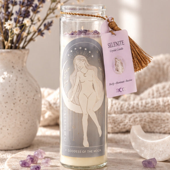 GODDESS AMETHYST CRYSTAL CANDLE ♡