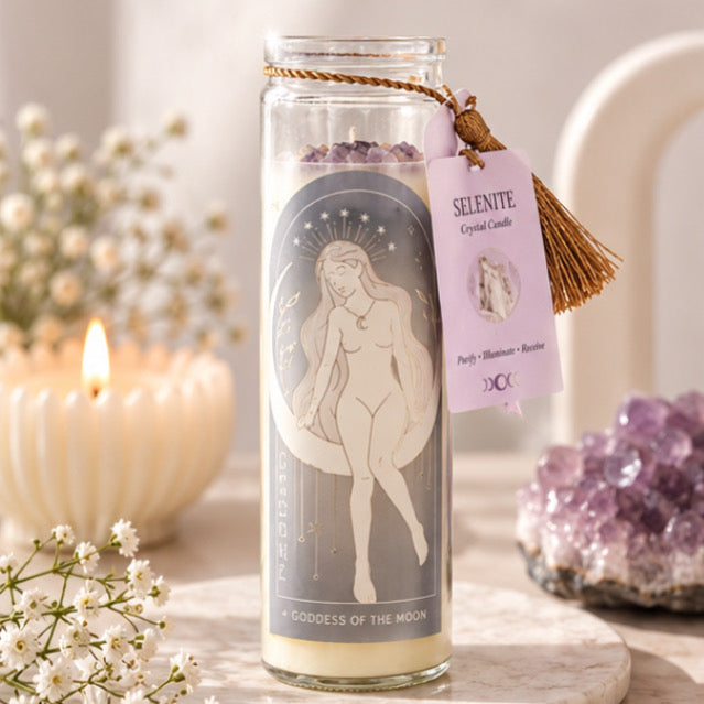 GODDESS AMETHYST CRYSTAL CANDLE ♡