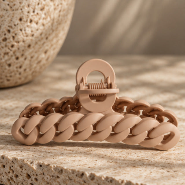 KNOTTED CLAW CLIP - NUDE