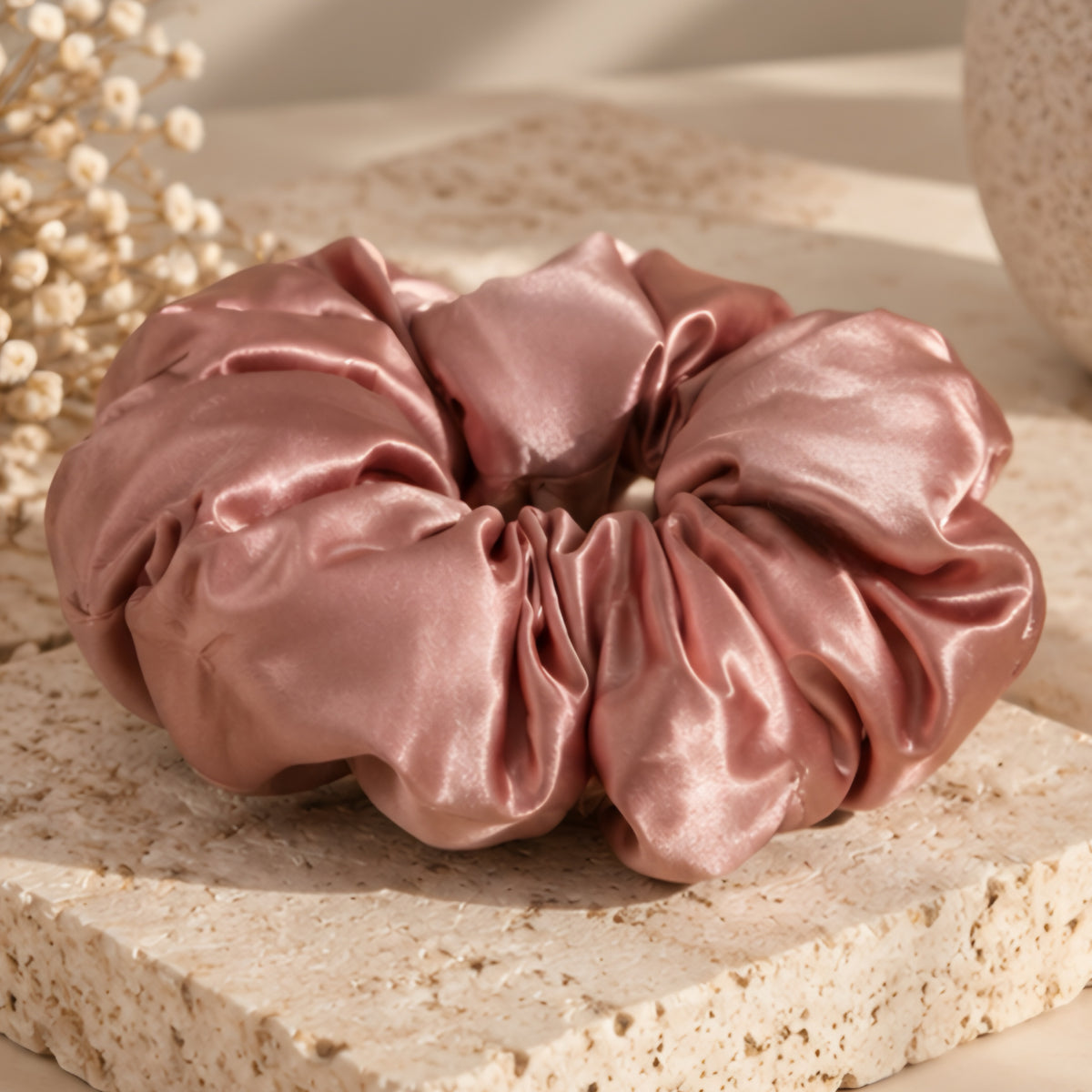 XXL OVERSIZED SATIN SCRUNCHIE - DUSTY ROSE