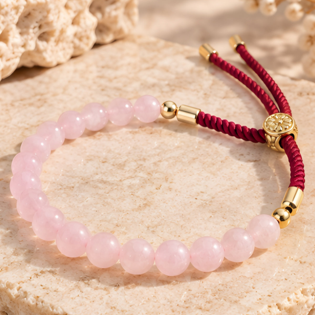 ROSE QUARTZ 18K GOLD PLATED