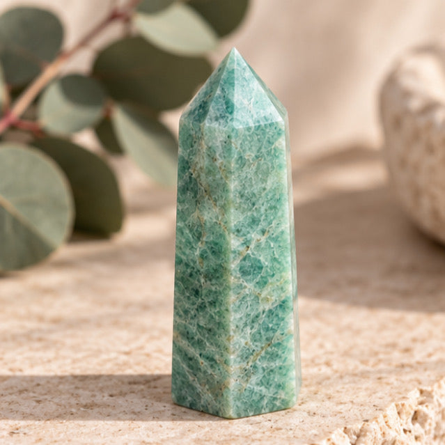 Amazonite Crystal Tower – Calm, Balance & Communication