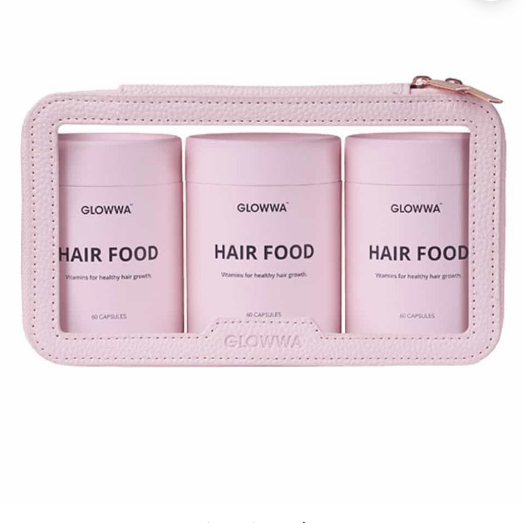 Glowwa Hair Food 3 months supply 180 capsules (£10 discount already applied) pink LTD Free Bags with this order