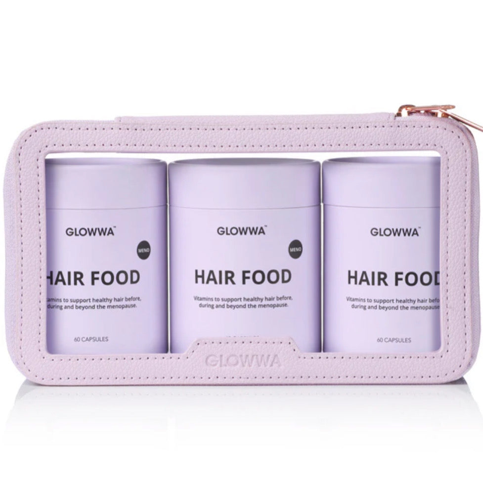 Glowwa Hair Food Menopause 3 Months Supply (£10 discount already applied) purple. LTD Free Bags with this order