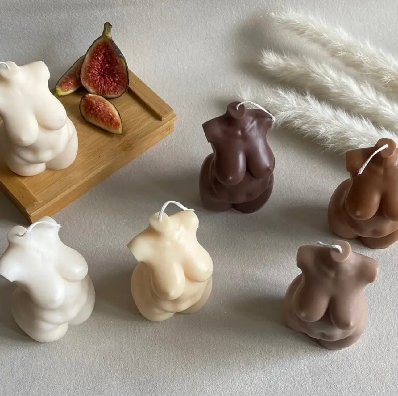 CURLY GODDESS BODY CANDLE BROWN