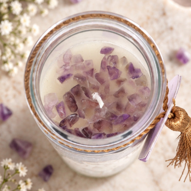GODDESS AMETHYST CRYSTAL CANDLE ♡