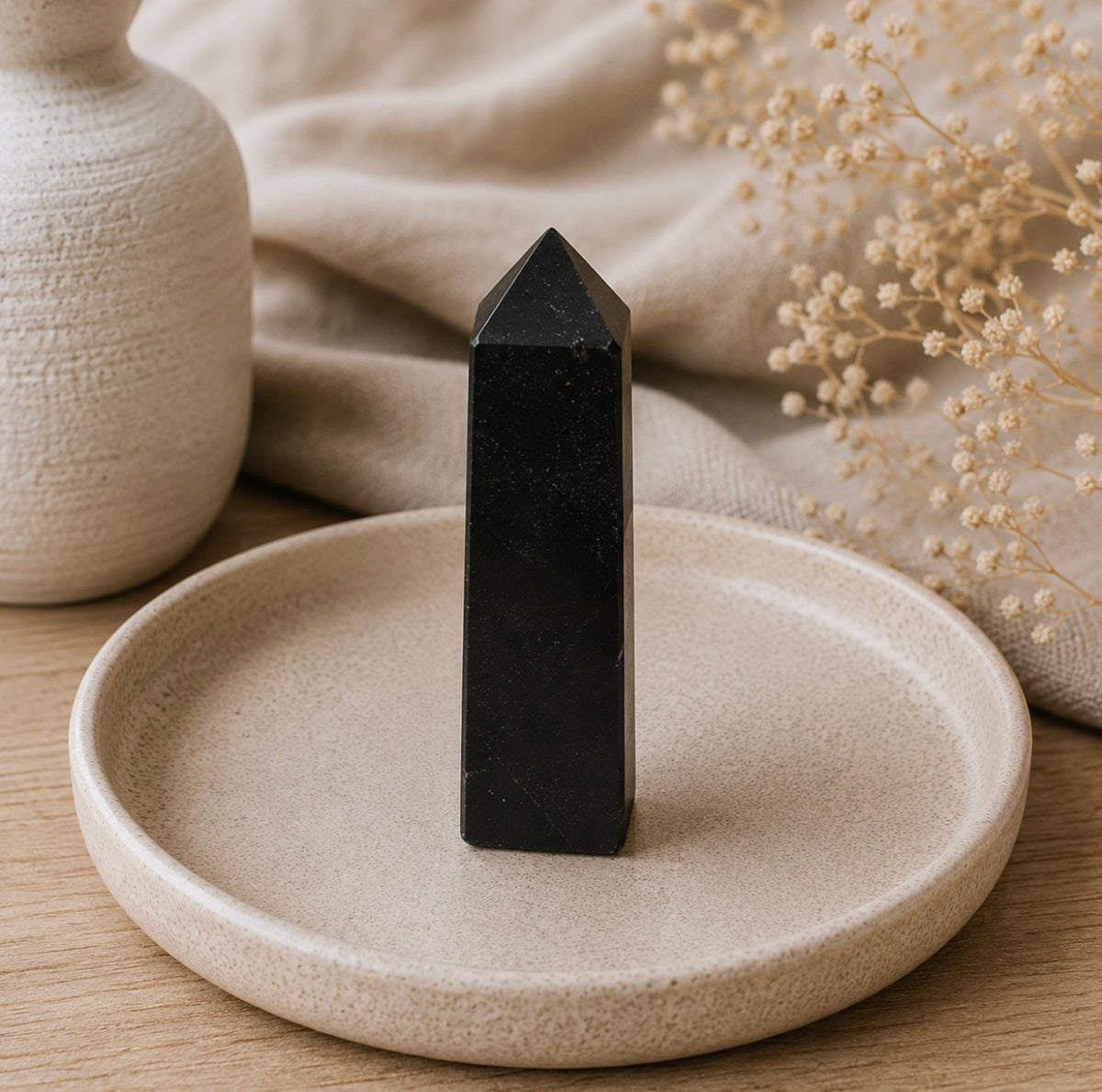 Black Tourmaline Crystal Point