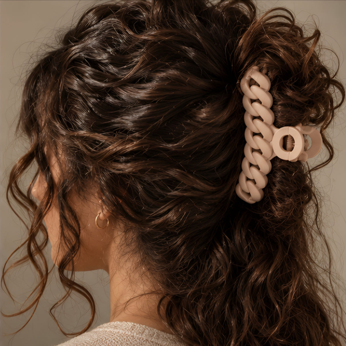 KNOTTED CLAW CLIP - NUDE