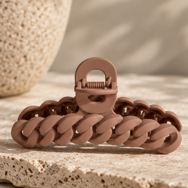 KNOTTED ECO FRIENDLY CLAW CLIP - MOCHA