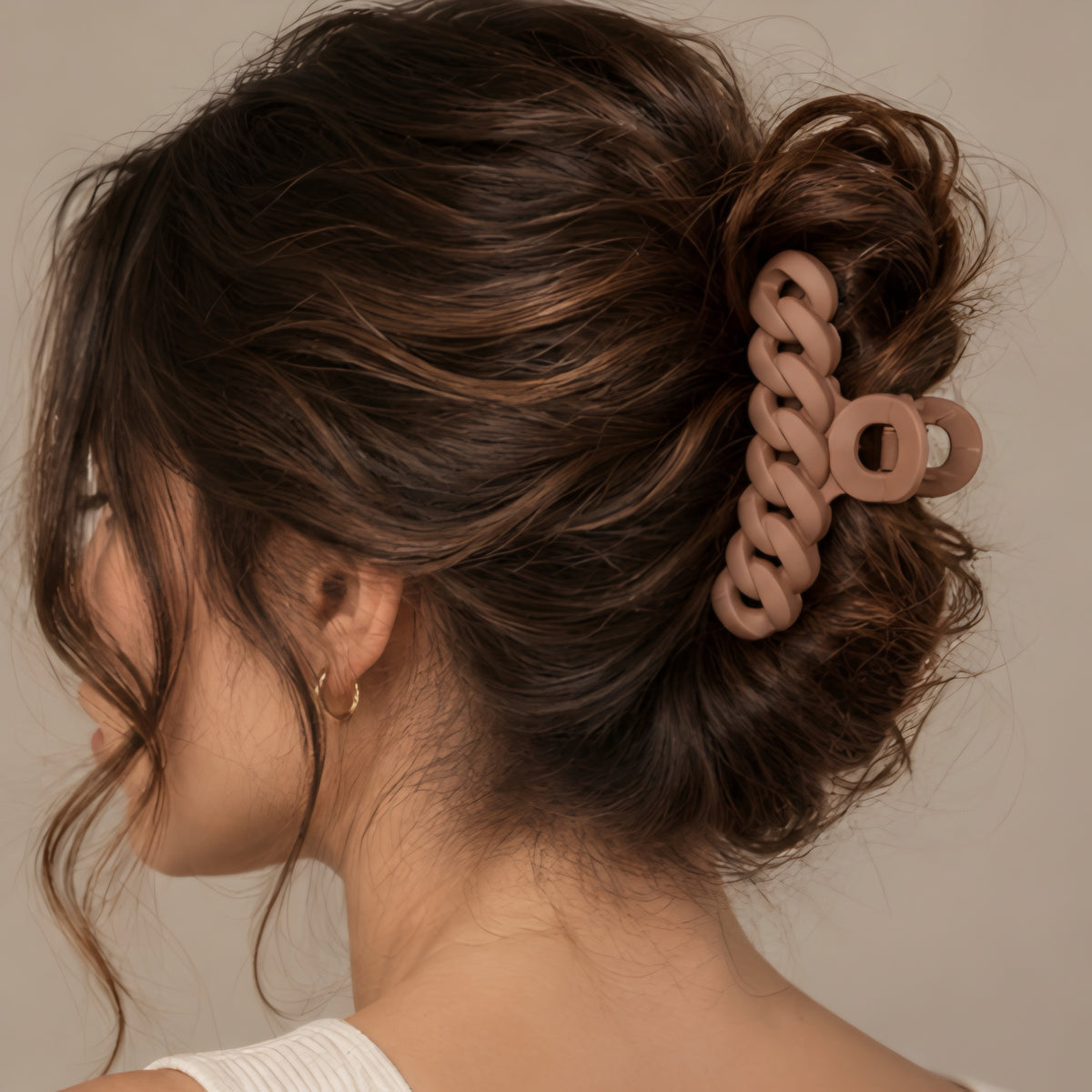 KNOTTED ECO FRIENDLY CLAW CLIP - MOCHA