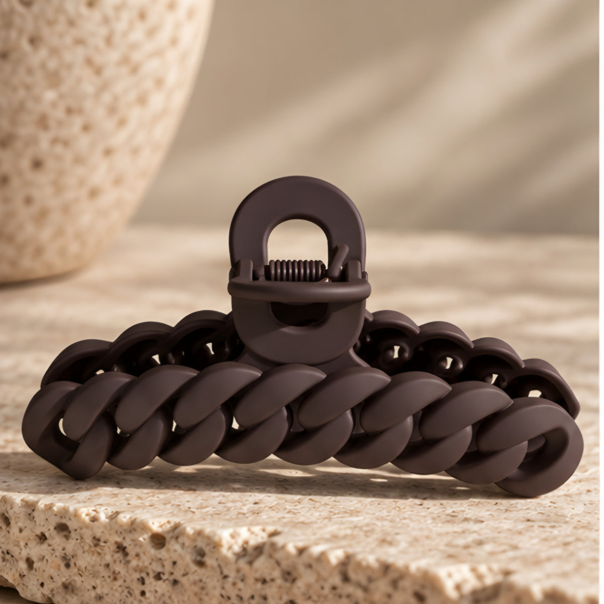 KNOTTED ECO FRIENDLY CLAW CLIP -EXPRESSO