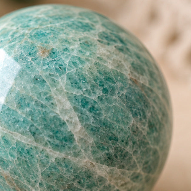 Amazonite Crystal Sphere – Calm, Balance & Communication